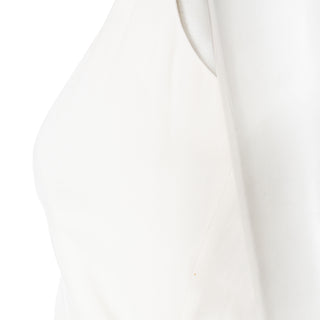 Ivory Rayon-Blend Sleeveless Ruffled Peplum Top