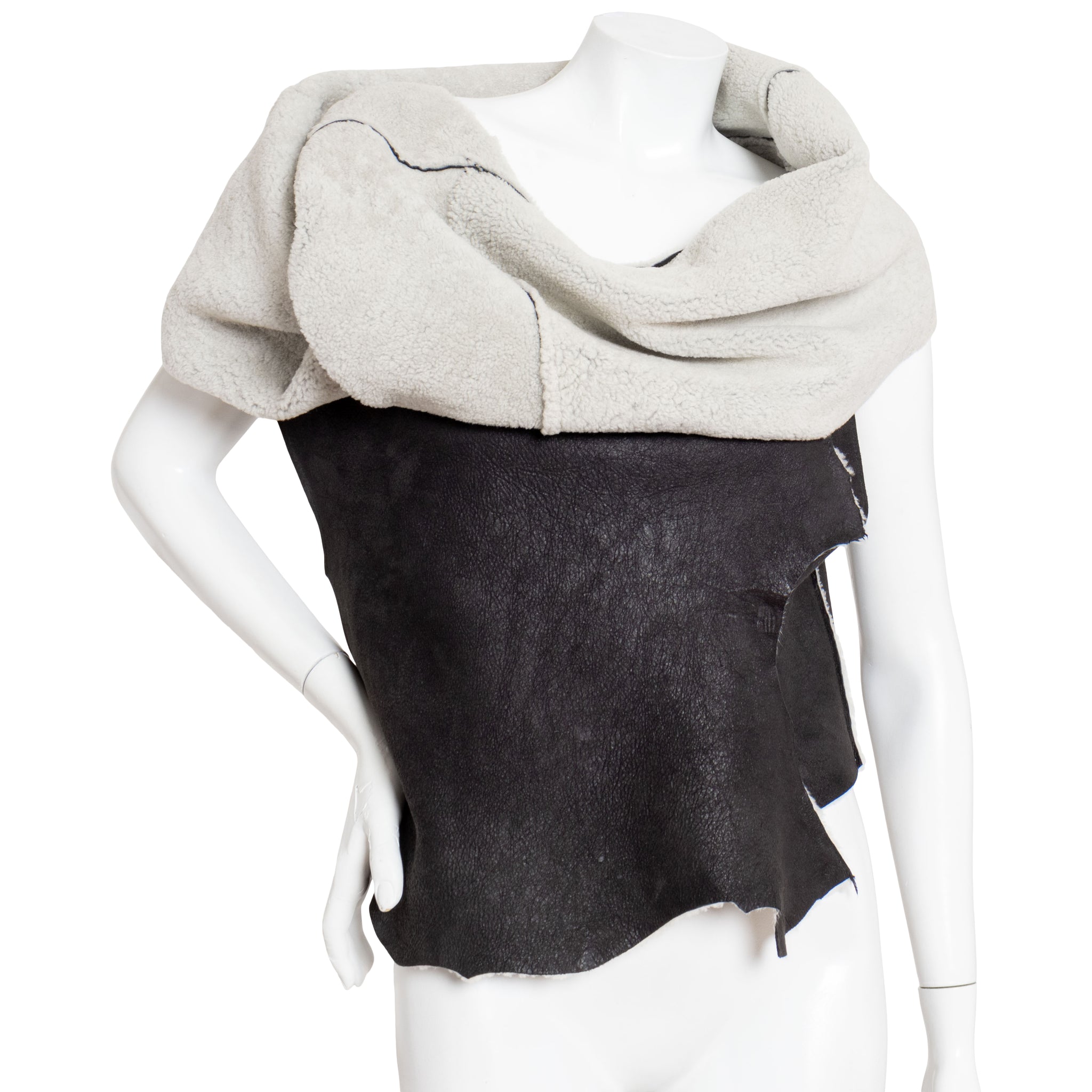 Ann Demeulemeester Shearling Black Wrap