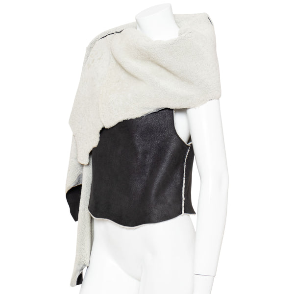 Ann Demeulemeester Shearling Black Wrap