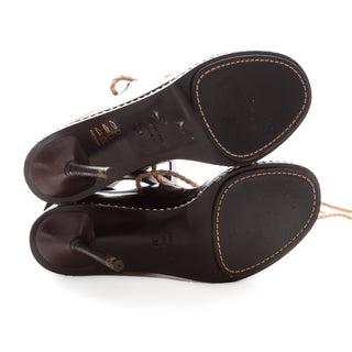 Black Leather Toe-Loop Wrap Sandals 38