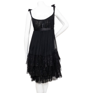 1960s Chiffon and Lace Babydoll Dress