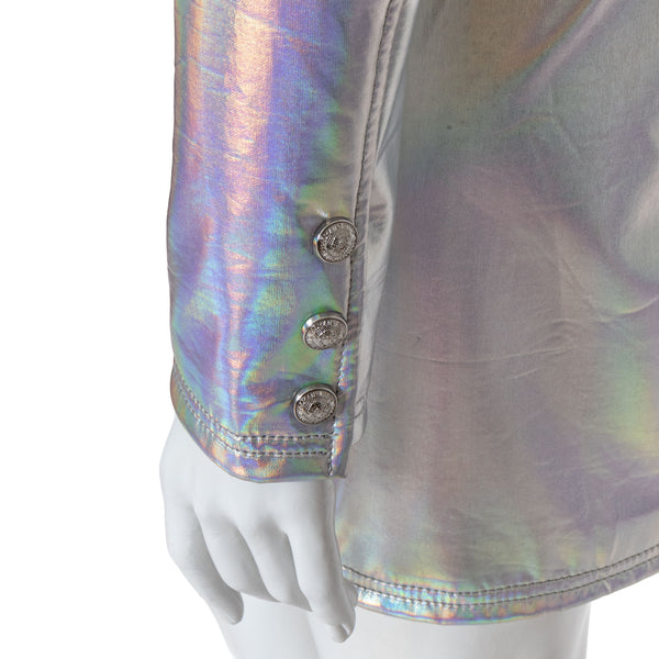 Balmain Holographic Silver Mini Dress
