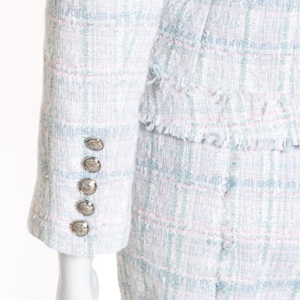 Balmain Pastel Tweed Jacket and Skirt 2-Piece Set