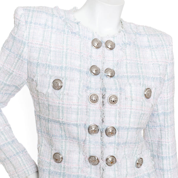 Balmain Pastel Tweed Jacket and Skirt 2-Piece Set