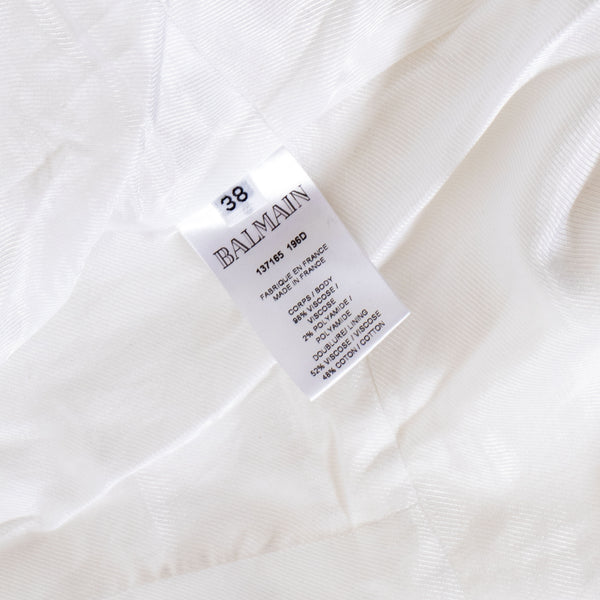 Balmain White Collarless Jacket