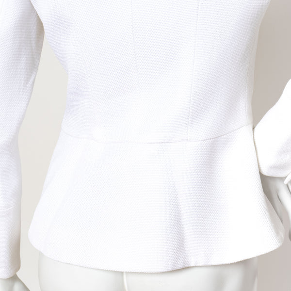 Balmain White Collarless Jacket