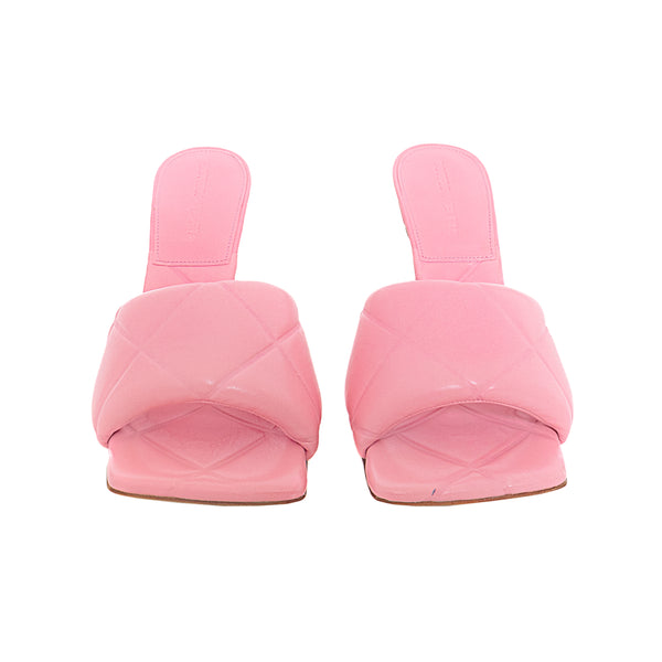 Bottega Veneta Pink Padded Leather Mules