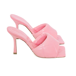 Pink Padded Leather Mules 37
