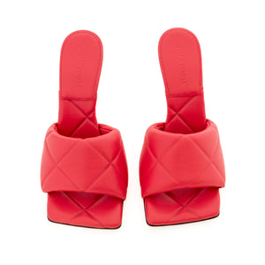 Bottega Veneta Red Padded Leather Mules