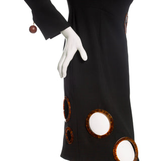 Black Silk-Blend Cutout Sheath Dress