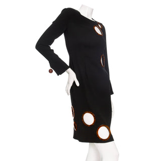 Black Silk-Blend Cutout Sheath Dress
