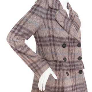 Plaid Print Wool and Alpaca-Blend Trench Coat