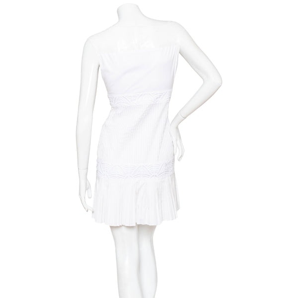 Catherine Maladrino White Pleated Dress