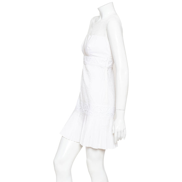 Catherine Maladrino White Pleated Dress