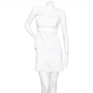Catherine Maladrino White Pleated Dress