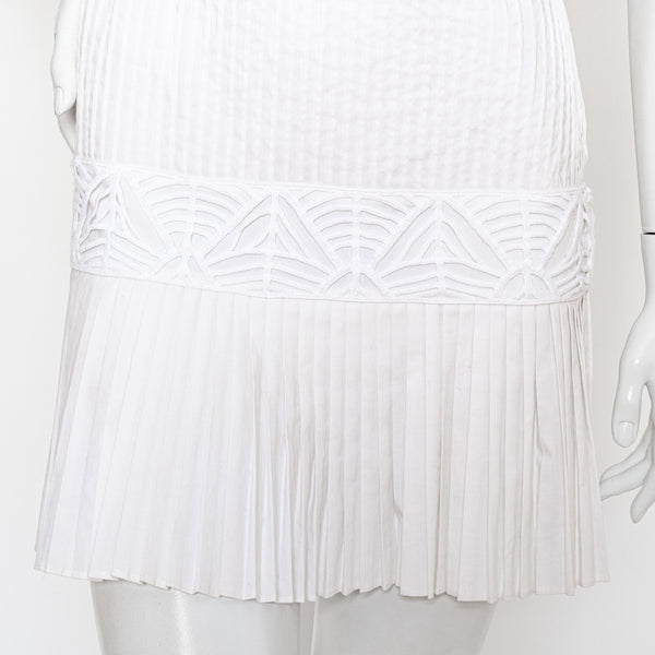Catherine Maladrino White Pleated Dress