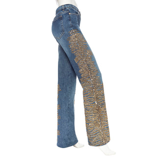 2000 Blue Boot-Cut Embellished Jeans