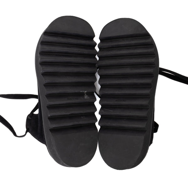 Celine Black Suede Ghillie Gladiator Sandals