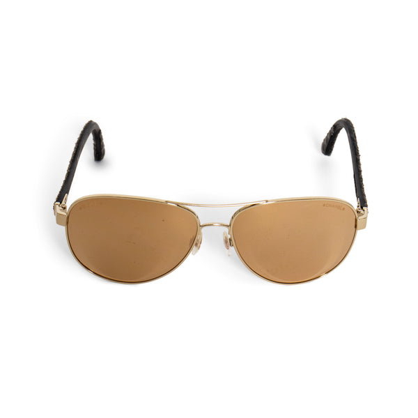Chanel Aviator Denim Stem Sunglasses