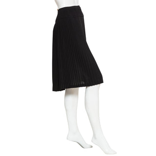 Black Silk Pleated Skirt