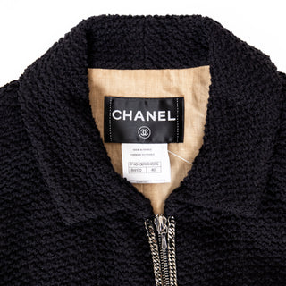 2011 Black Cotton-Blend Chain Jacket