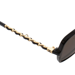 Brown Charming Chain Square Sunglasses