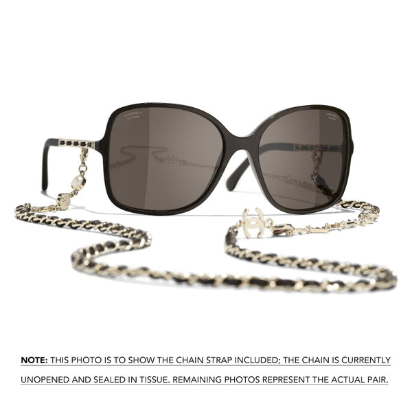 Chanel Charming Chain Brown Square Sunglasses