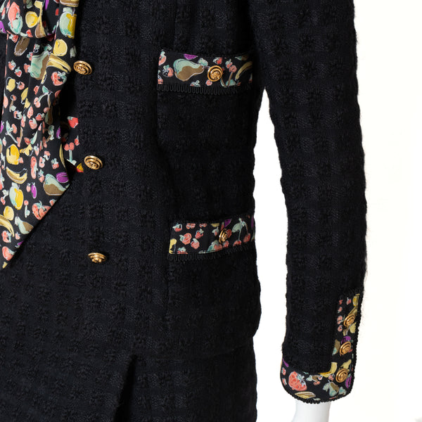 Chanel Boucle and Fruit Print 3-Piece Suit