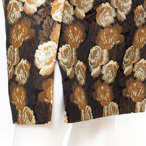 Chanel Rose Pattern Brocade Jacket and Skirt 2-Piece Set