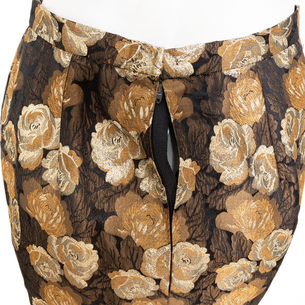 Chanel Rose Pattern Brocade Jacket and Skirt 2-Piece Set