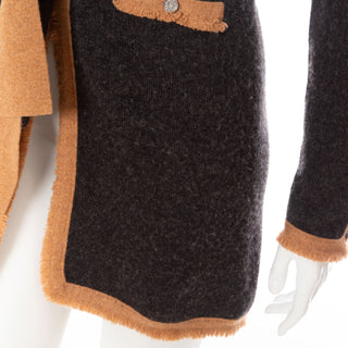 2006 Gray and Brown Cashmere Cardigan