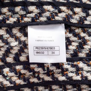 19K Multicolored Wool-Blend Chevron Cropped Blazer