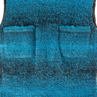 2002 Blue Wool Sleeveless Patch Pocket Turtleneck Top