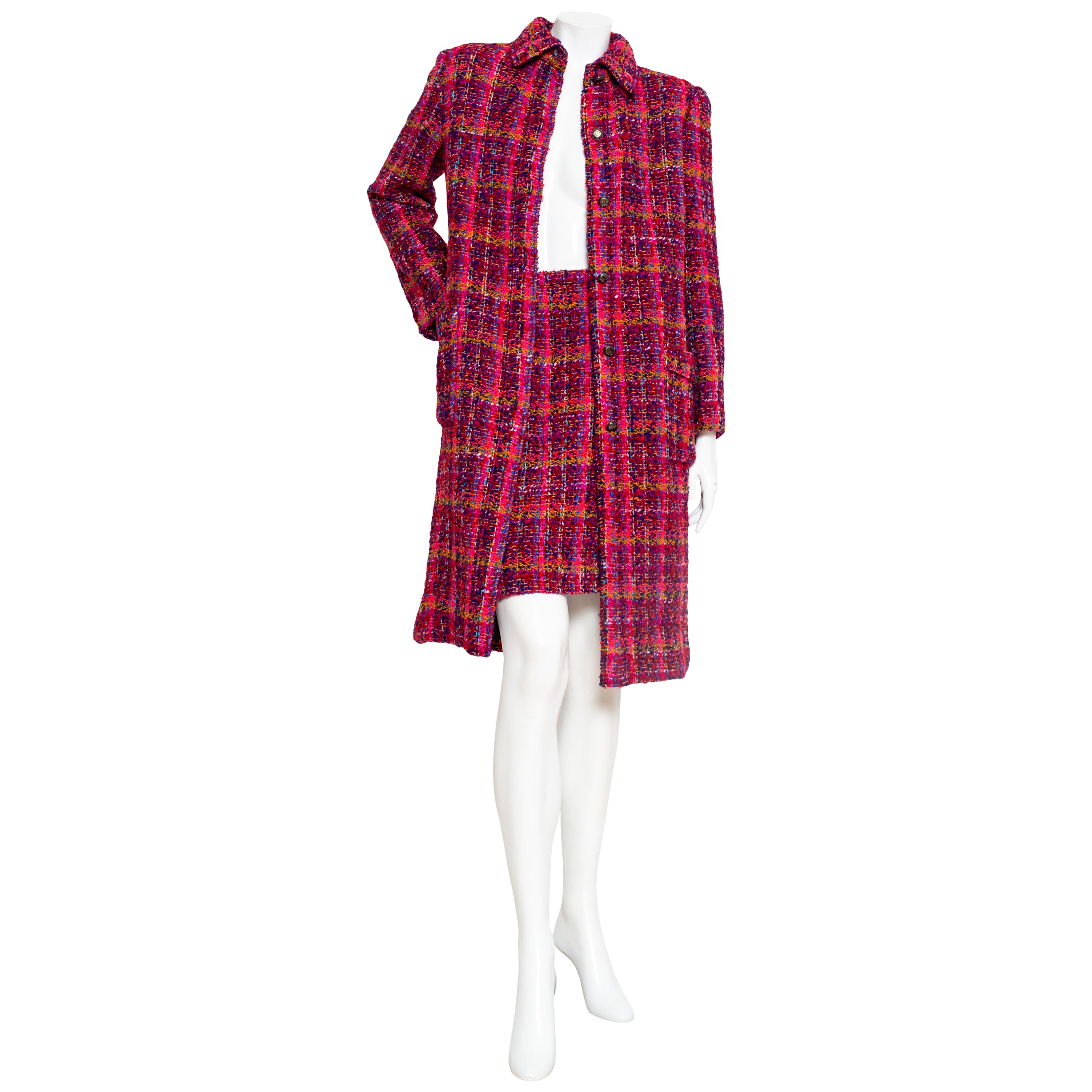 Vintage Magenta Tweed Jacket and Skirt Set – Decades Inc.
