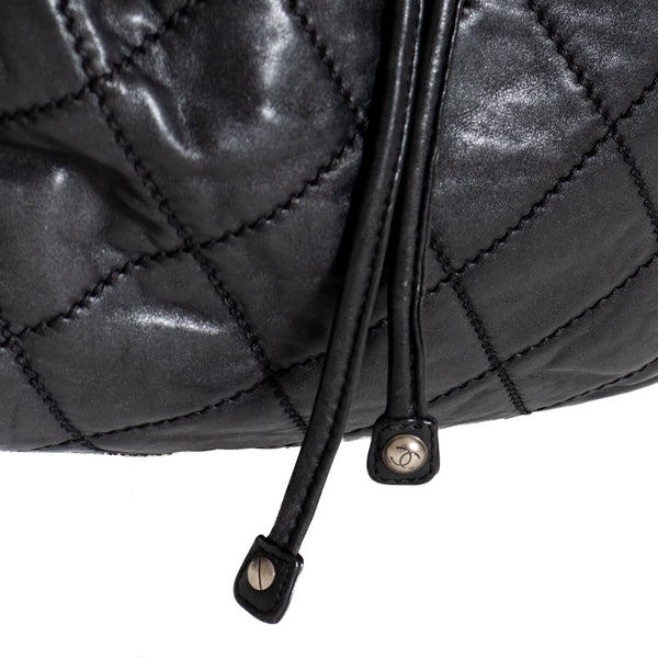 Chanel Drawstring Diamond Quilted Bucket Bag