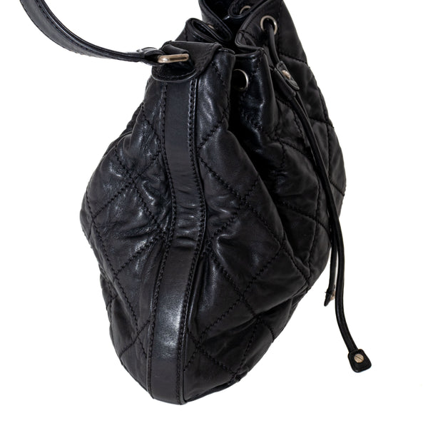 Chanel Drawstring Diamond Quilted Bucket Bag