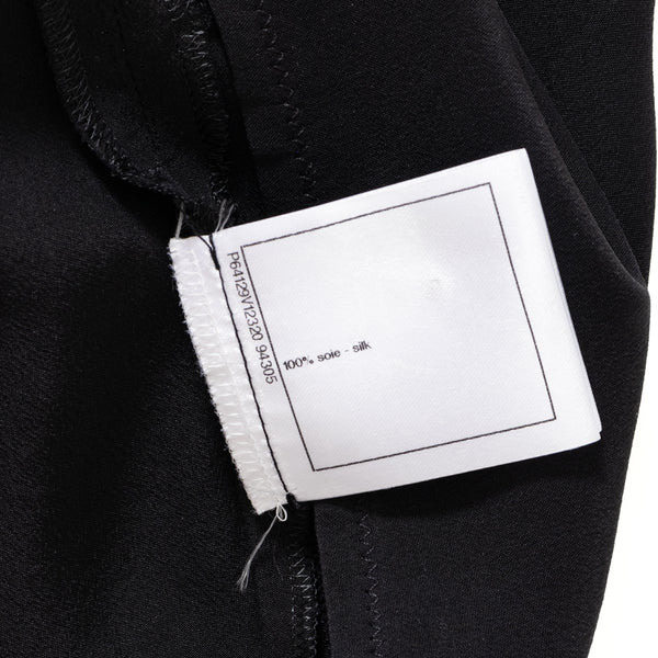 Chanel Black Silk Crystal CC Shorts