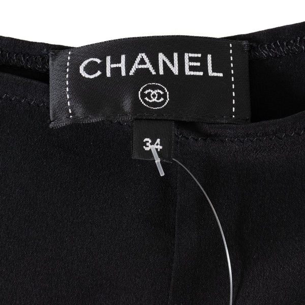 Chanel Black Silk Crystal CC Shorts