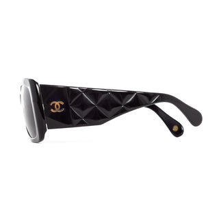Black Acetate Square Quilted Sunglasses Style 5019