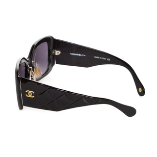 Black Acetate Square Quilted Sunglasses Style 5019
