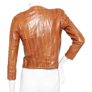 Brown Eel Leather Grommet Jacket
