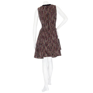 Multicolored Wool-Blend Tweed Fit and Flare Dress