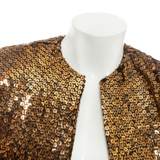 1960s Copper and Black Tiger Print Sequin Jacket