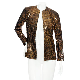 1960s Copper and Black Tiger Print Sequin Jacket