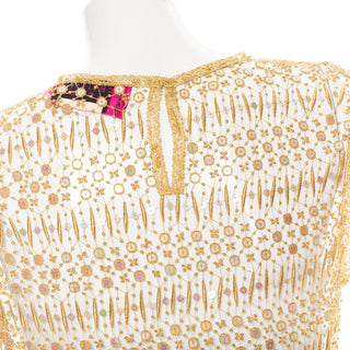 Gold Sequin Embellished Lace Sleeveless Top