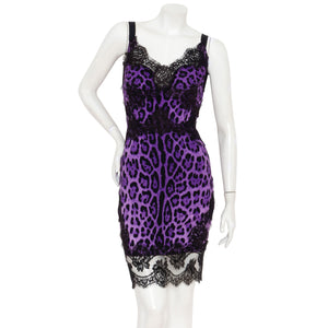 Dolce & Gabbana Purple Leopard Print Dress