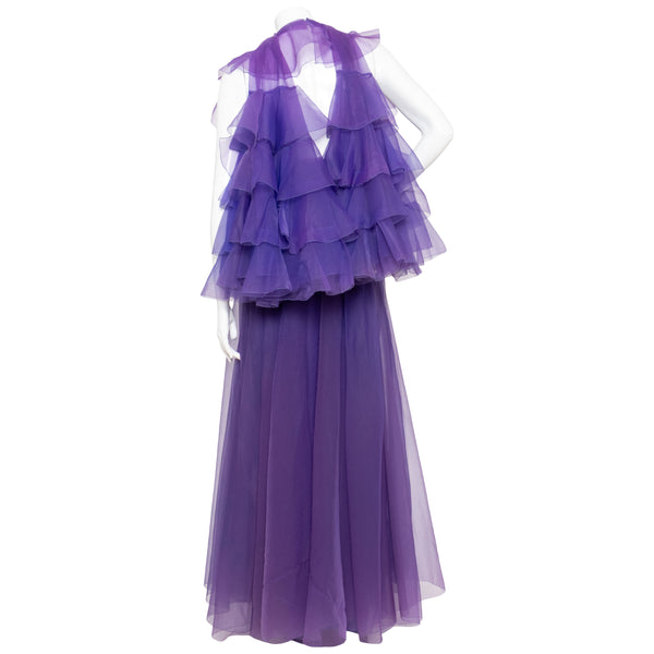 Christian Dior Haute Couture Silk Organza AW 1972 Halter Gown