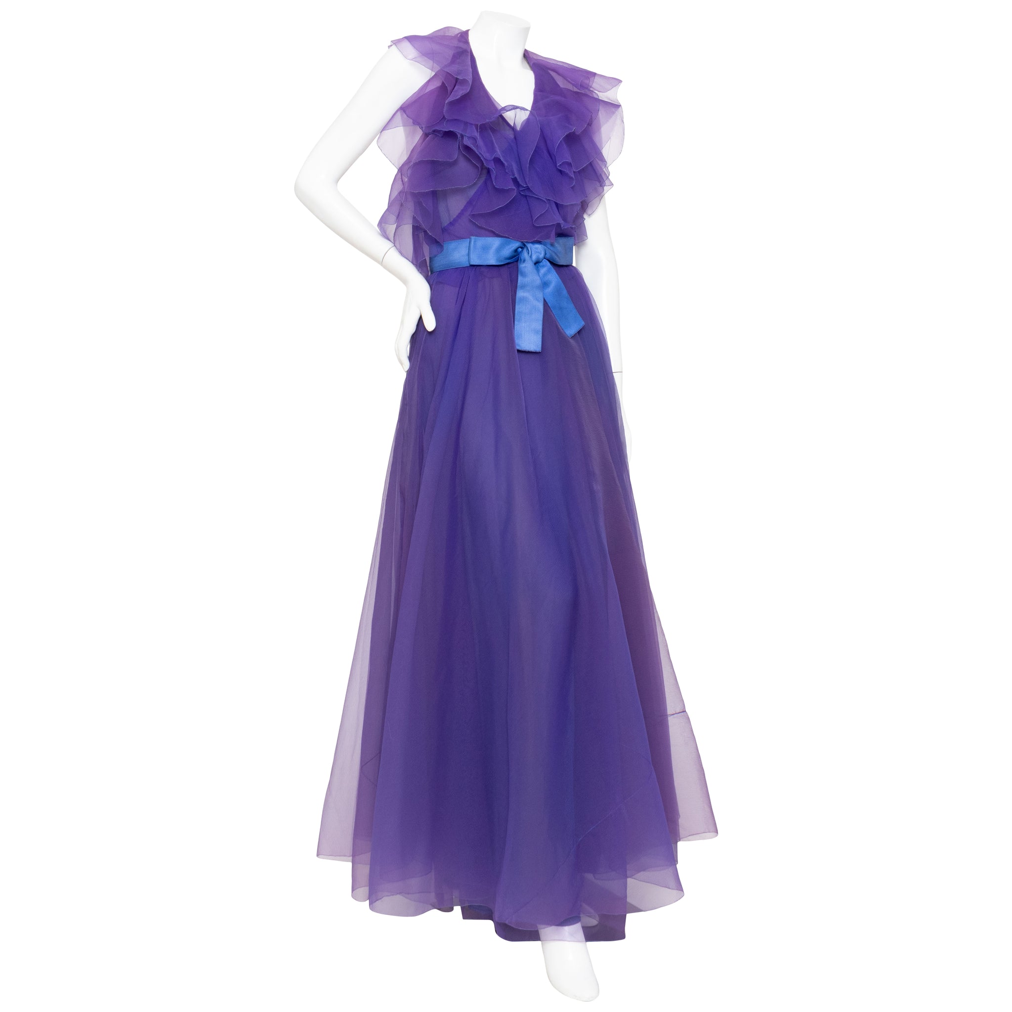 Christian Dior Haute Couture Silk Organza AW 1972 Halter Gown