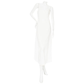 White Cotton Short Sleeve Fringed Eyelet Dress