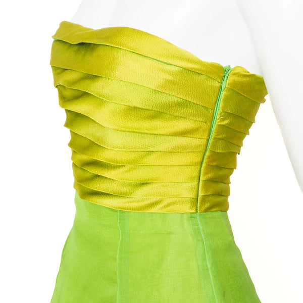 Christian Dior Galliano 2007 Green Silk Cocktail Dress